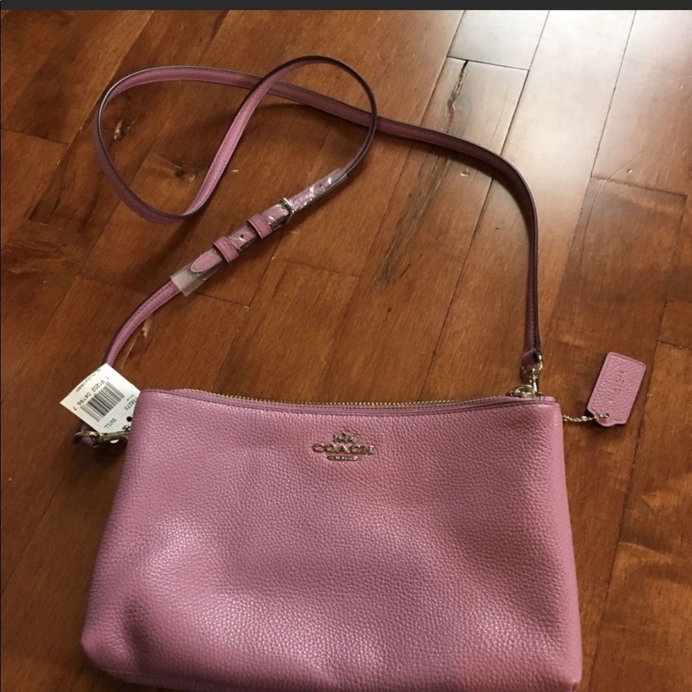 Coach Lilac Pebbled Leather Lyla Cross body Bag